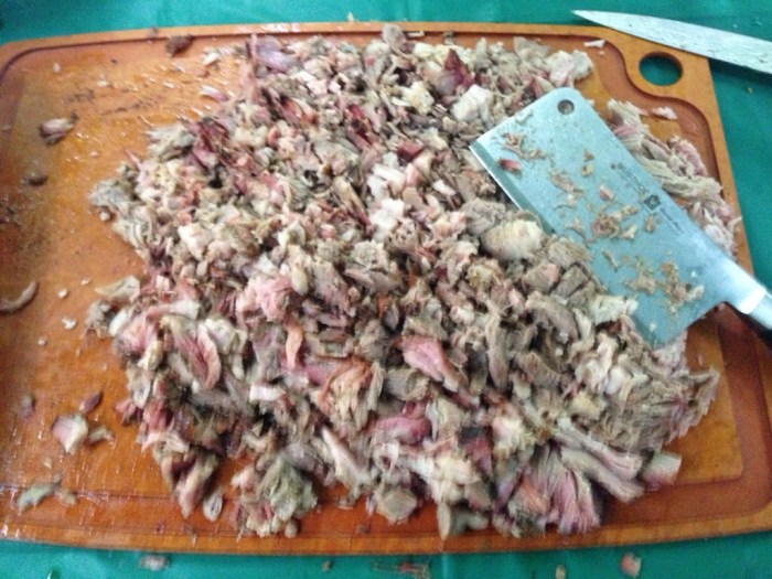 Just a small bit of the pork.